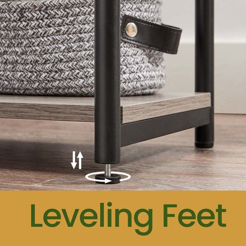 Side Table – Wood and Metal – Rustic Brown and Black – Versatile Design for Living Room, Bedroom, Office, and Bathroom