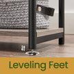Side Table – Wood and Metal – Rustic Brown and Black – Versatile Design for Living Room, Bedroom, Office, and Bathroom
