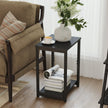 Side Table – Wood and Metal – Rustic Brown and Black – Versatile Design for Living Room, Bedroom, Office, and Bathroom