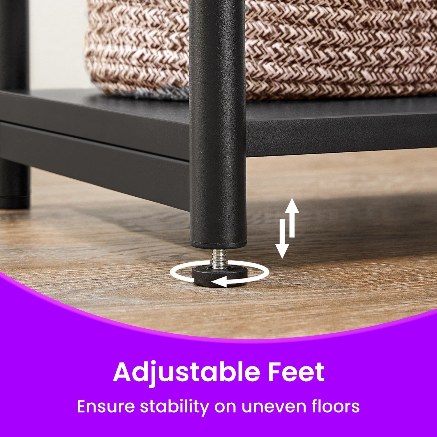 Set of 2 Side Tables – Wooden and Metal – Rustic Brown and Black – 2-Tier Design for Living Room and Bedroom