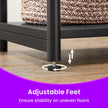 Set of 2 Side Tables – Wooden and Metal – Rustic Brown and Black – 2-Tier Design for Living Room and Bedroom