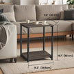 Set of 2 Side Tables – Wooden and Metal – Rustic Brown and Black – 2-Tier Design for Living Room and Bedroom