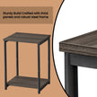 Set of 2 Side Tables – Wooden and Metal – Rustic Brown and Black – 2-Tier Design for Living Room and Bedroom
