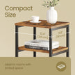 3-Tier End Table – Steel Frame – Rustic Brown and Ink Black – Versatile for Living Room, Bedroom, Office, and Bathroom