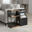 3-Tier End Table – Wood – Rustic Brown – Vinyl Record Storage for Up to 140 Albums