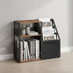 3-Tier End Table – Wood – Rustic Brown – Vinyl Record Storage for Up to 140 Albums