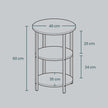 Round Coffee End Table – Steel – Rustic Brown and Black – 3-Tier Accent Design