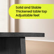 End Table – Metal and Wood – Black – Small Round with Bottom Shelf