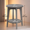End Table – Metal and Wood – Black – Small Round with Bottom Shelf