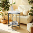 2-Tier Side Table – Particleboard and Glass – Modern Minimalist – Versatile for Living Room, Bedroom, or Home Office