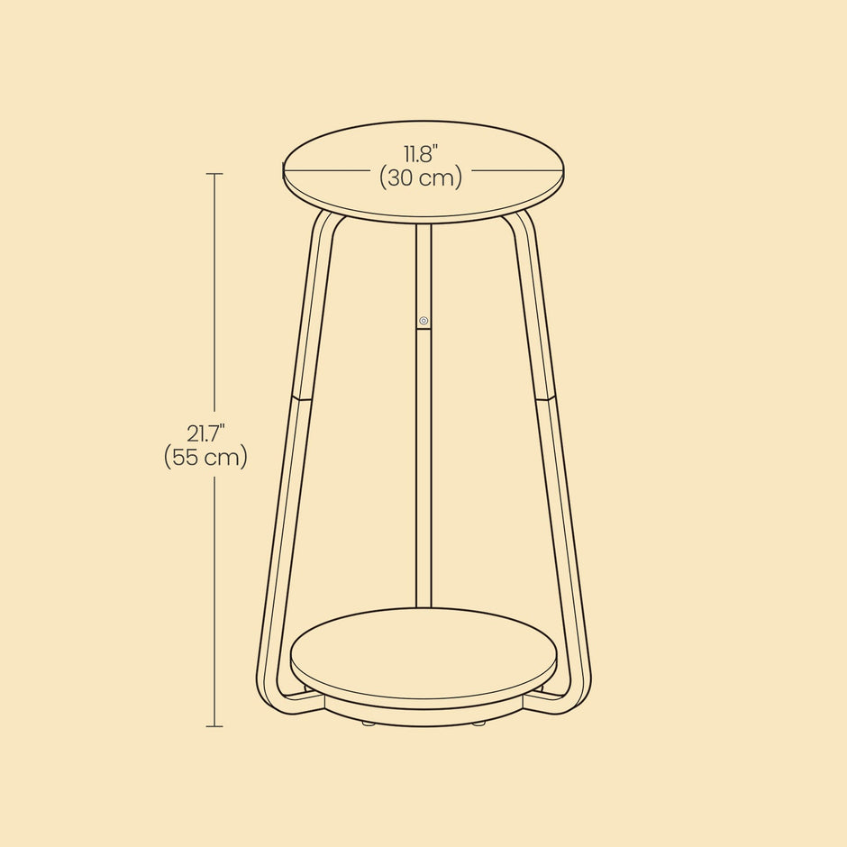 Round Side Table – Particleboard and Glass – Marble White – 2-Tier Design for Living Room and Bedroom