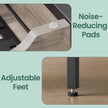 Narrow Nightstand – Wood and Metal – Rustic Brown and Black – Integrated Charging Station with USB Ports and Storage Bags