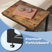 C-Shaped Sofa Table – Metal Frame – Rustic Brown and Black – Versatile End Table for Living Room and Bedroom