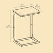 C-Shaped End Tables – Metal Frame – Rustic Brown and Black – Set of 2