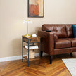 Nightstand – Wood and Metal – Rustic Brown and Black – Space-Saving with Drawer and 2 Storage Shelves