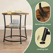 End Table – Wood and Metal – Rustic Brown and Black – 2-Tier Design for Small Spaces