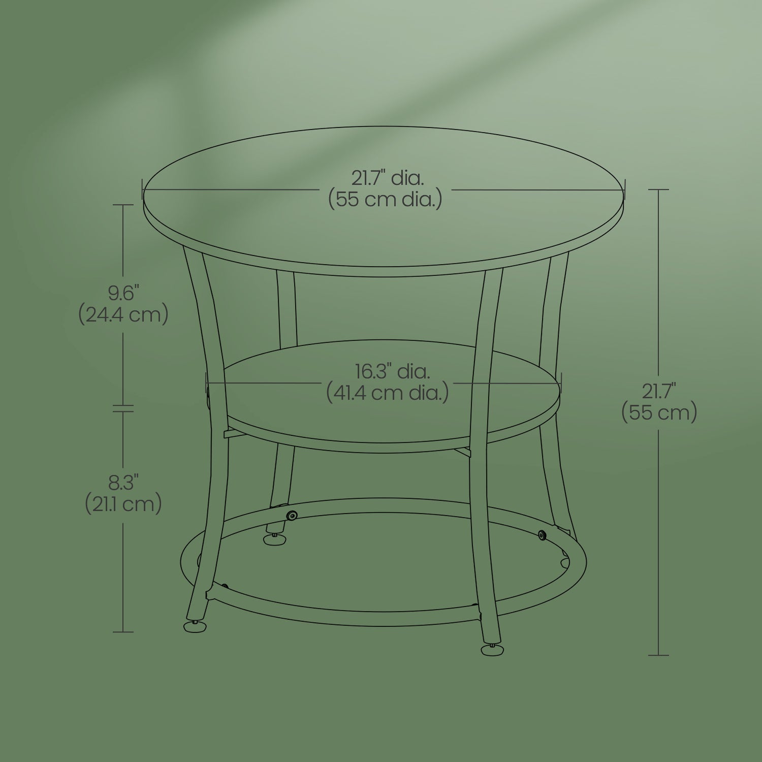End Table – Wood and Metal – Rustic Brown and Black – 2-Tier Design for Small Spaces