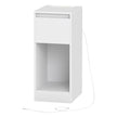 Nightstand – Wood – Cloud White – Slim Design with Charging Station and LED Light