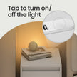 Nightstand – Wood – Cloud White – Slim Design with Charging Station and LED Light