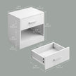 Bedside Table – Wood – Classic White/Cblack/Chestnut Brown/Ink Black/Natural Beige/Cloud White – Features Drawer and Open Compartment