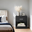 Bedside Table – Wood – Classic White/Cblack/Chestnut Brown/Ink Black/Natural Beige/Cloud White – Features Drawer and Open Compartment