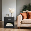 Bedside Table – Wood – Classic White/Cblack/Chestnut Brown/Ink Black/Natural Beige/Cloud White – Features Drawer and Open Compartment