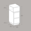 Narrow Side Table – Wood – Black – 2 Drawers and Open Compartment for Flexible Storage