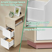 Narrow Side Table – Wood – Beige – 2 Drawers and Open Compartment