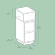 Narrow Side Table – Wood – Beige – 2 Drawers and Open Compartment