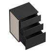 Nightstand – MDF – Matte White and Cappuccino Beige – 3 Storage Drawers, Toolless Assembly