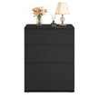 Nightstand – MDF – Matte White and Cappuccino Beige – 3 Storage Drawers, Toolless Assembly