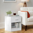 Nightstands – Wood – Brown – Set of 2 with Drawer and Open Compartment