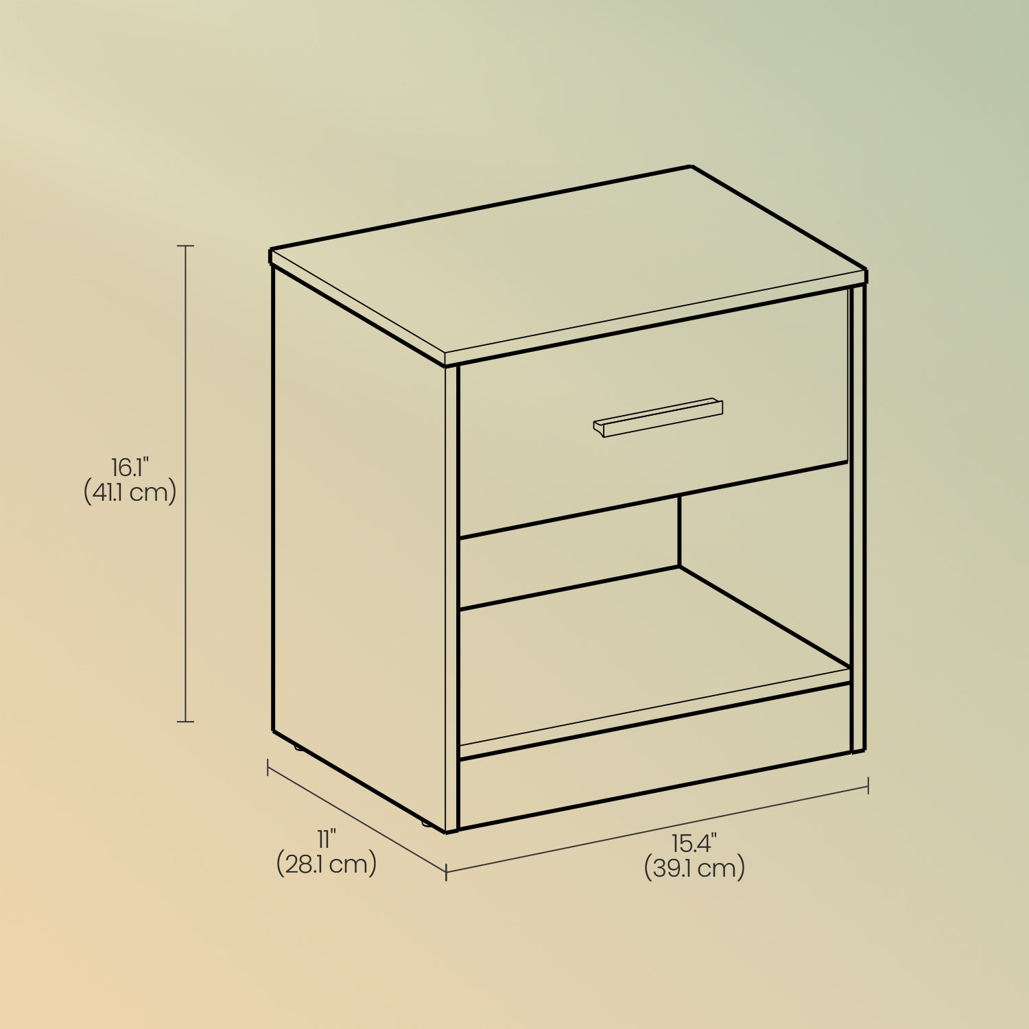 Nightstands – Wood – Brown – Set of 2 with Drawer and Open Compartment