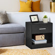 Nightstands – Wood – Brown – Set of 2 with Drawer and Open Compartment