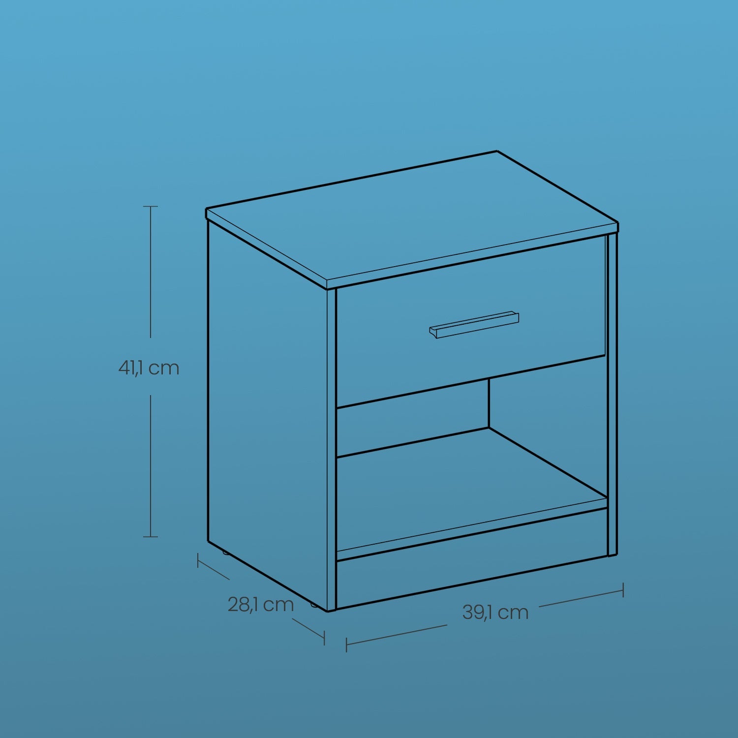 Nightstands – Wood – Brown – Set of 2 with Drawer and Open Compartment