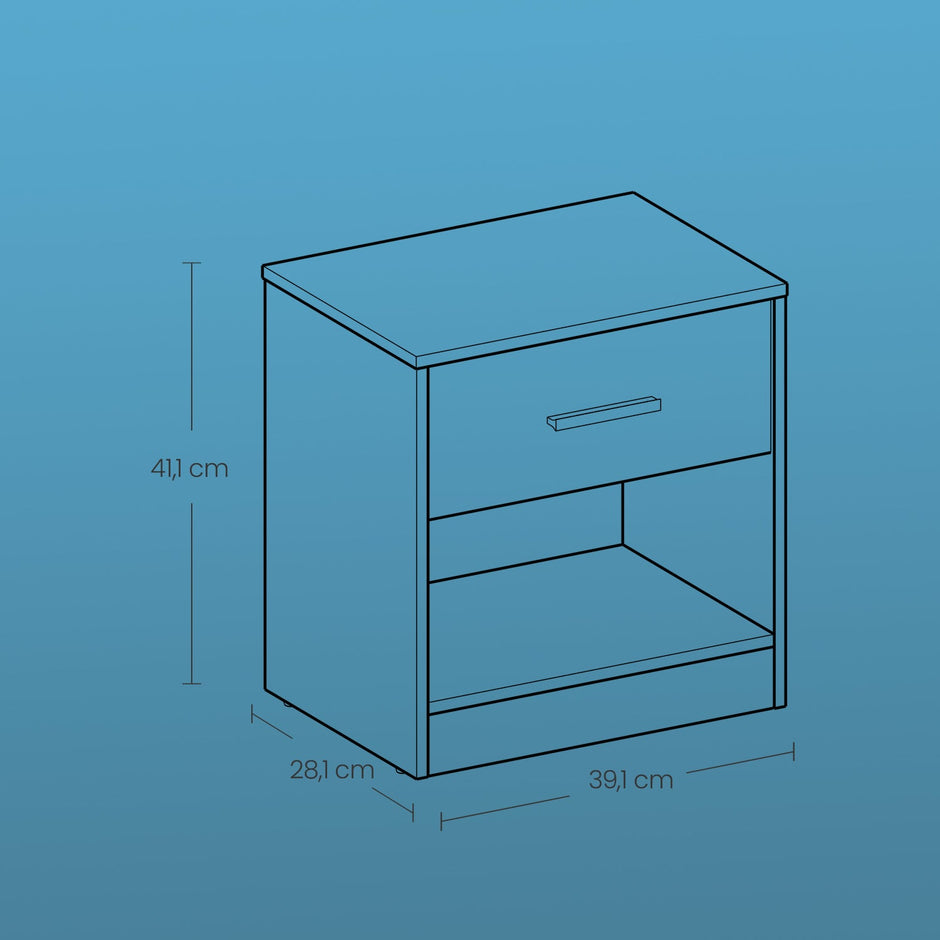 Nightstands – Wood – Brown – Set of 2 with Drawer and Open Compartment