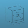 Nightstands – Wood – Brown – Set of 2 with Drawer and Open Compartment