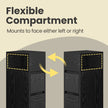 Set of 2 Slim Side Tables – Wood – Black – 2 Drawers and 1 Open Compartment