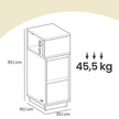 Set of 2 Slim Side Tables – Wood – Black – 2 Drawers and 1 Open Compartment