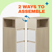 Set of 2 Narrow Side Tables – Wood – Beige – Slim Design with 2 Drawers and 1 Open Compartment
