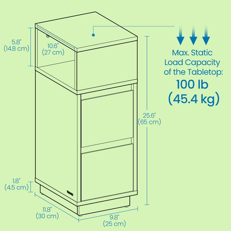 Set of 2 Narrow Side Tables – Wood – Beige – Slim Design with 2 Drawers and 1 Open Compartment