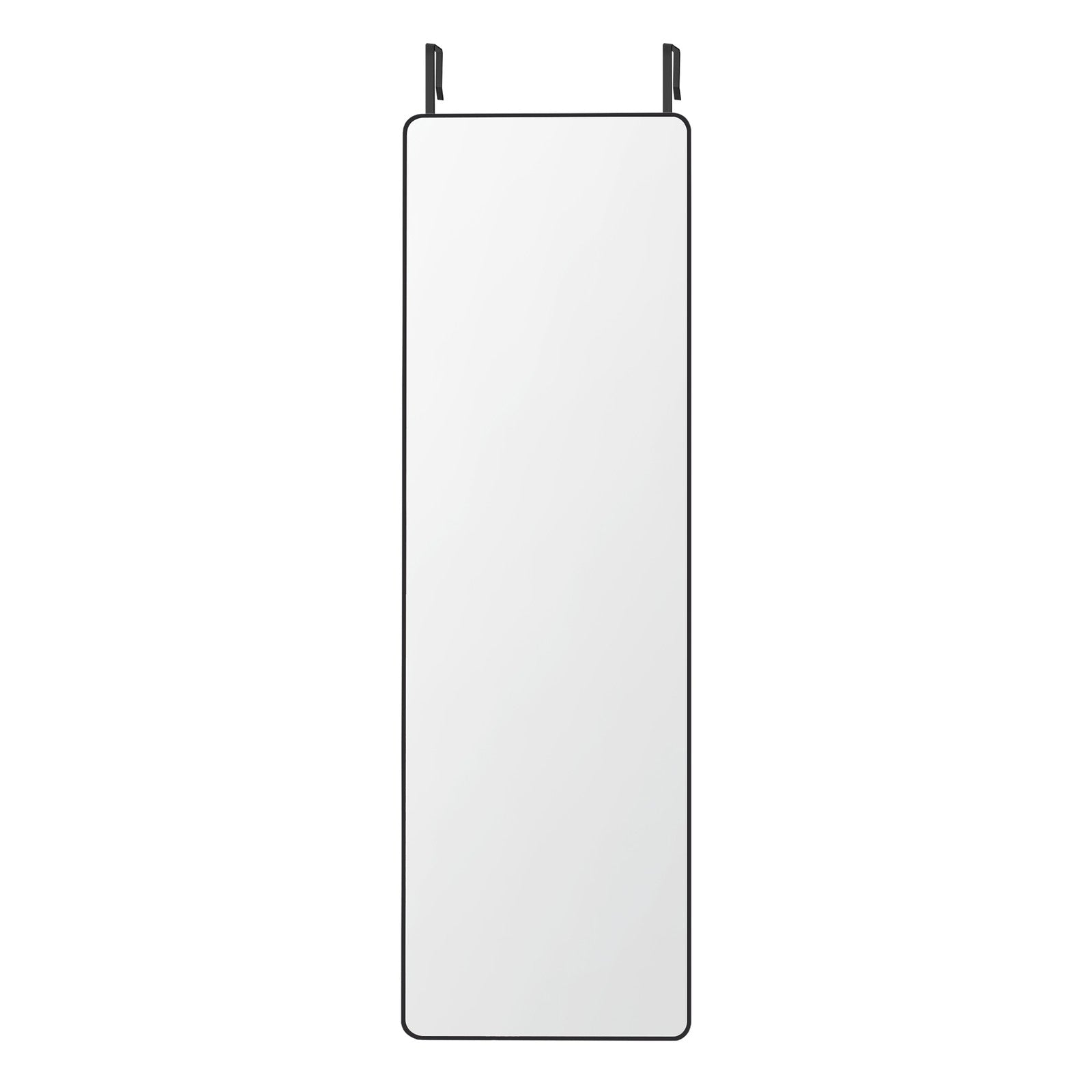 Full-Length Mirror – Tempered Glass – Ink Black – Rectangular Design, Wall or Over-Door Mounting