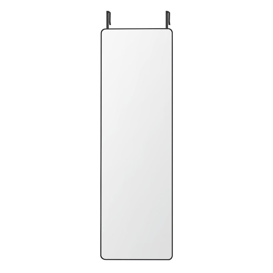 Full-Length Mirror – Tempered Glass – Ink Black – Rectangular Design, Wall or Over-Door Mounting