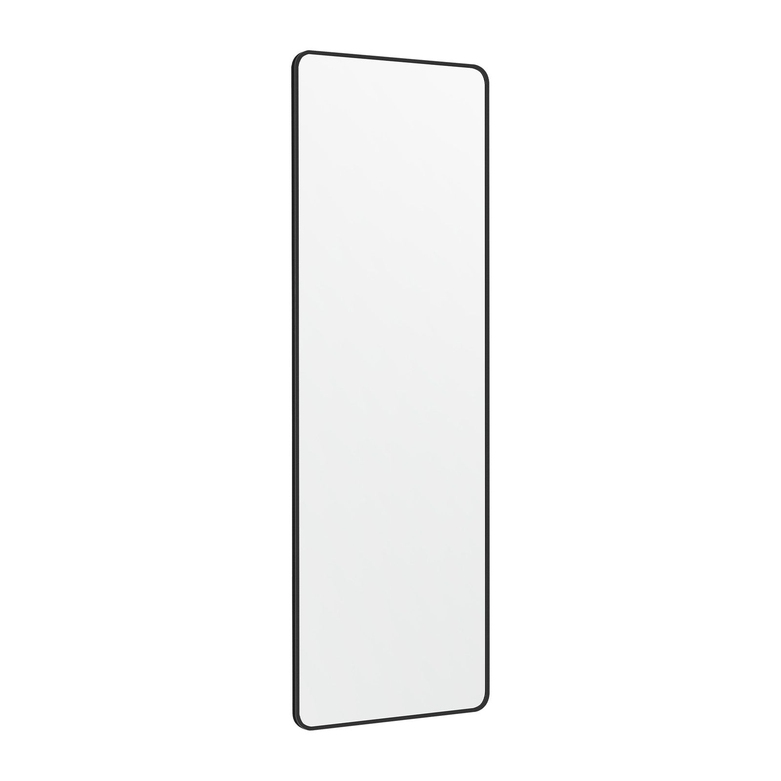 Full-Length Mirror – Tempered Glass – Ink Black – Rectangular Design, Wall or Over-Door Mounting