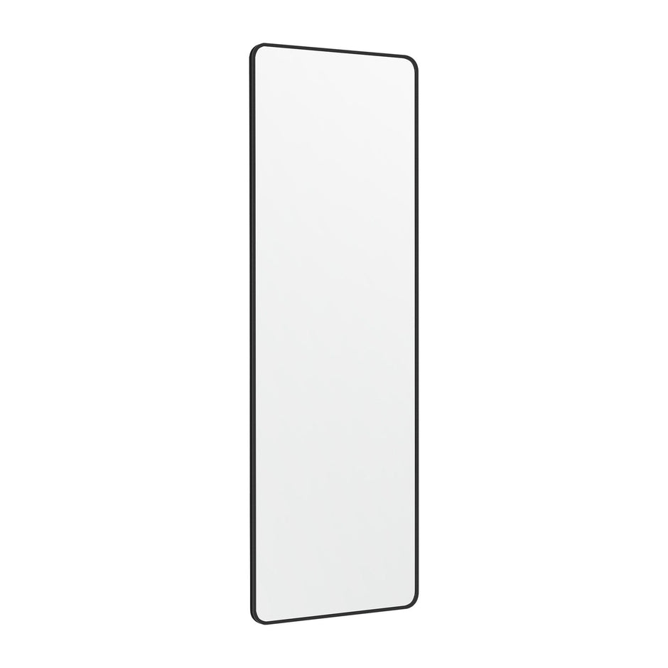 Full-Length Mirror – Tempered Glass – Ink Black – Rectangular Design, Wall or Over-Door Mounting