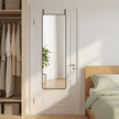 Full-Length Mirror – Tempered Glass – Ink Black – Rectangular Design, Wall or Over-Door Mounting