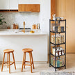 Metal Bathroom Shelf – Black – 5-Tier with Removable Hooks and Expandable Design