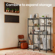 Metal Bathroom Shelf – Black – 5-Tier with Removable Hooks and Expandable Design