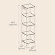 Metal Bathroom Shelf – Black – 5-Tier with Removable Hooks and Expandable Design