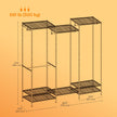 Portable Open Wardrobe – Heavy-Duty Metal – Black – Adjustable Shelves and Hanging Rails